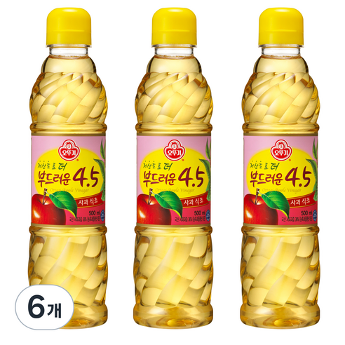 오뚜기 저산도 4.5 사과식초, 500ml, 6개
