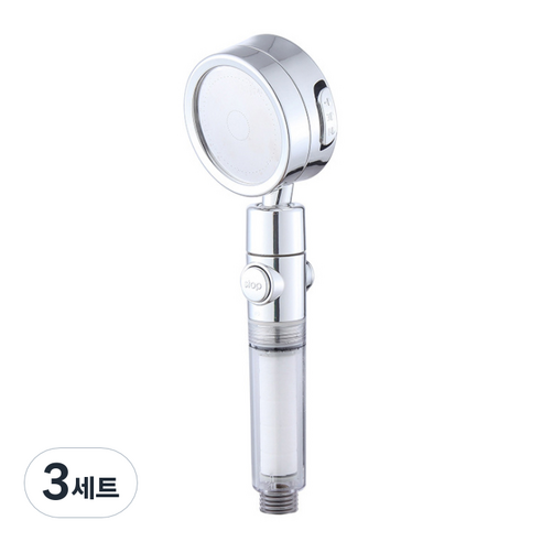 윈프라이스 3WAY 퓨어 필터 샤워기, 3세트, 실버