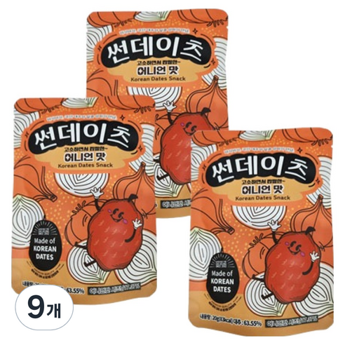 썬데이츠 대추스낵 어니언맛, 20g, 9개
