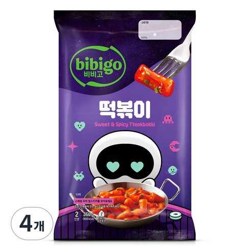 비비고 우떠 에디션 떡볶이 + 씰스티커, 360g, 4개