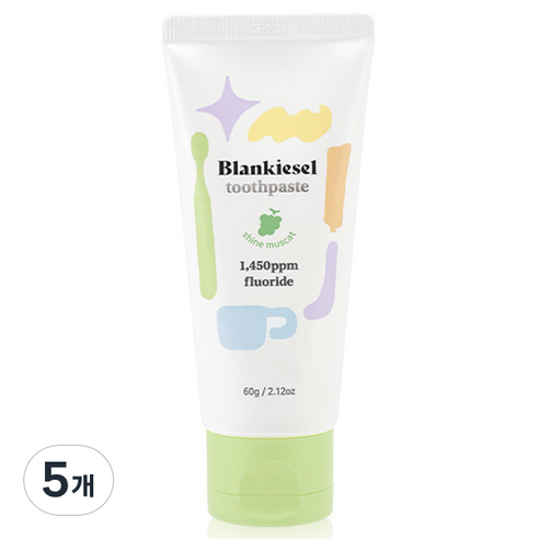 블랑키즐 유아용 고불소 치약 샤인머스캣, 60g, 5개