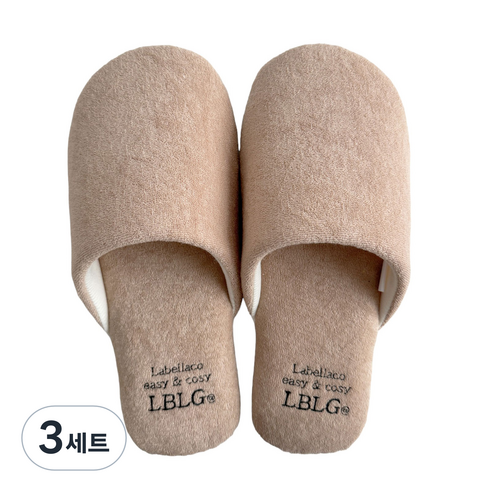 라벨라코 코지 실내화, 베이지, 3세트