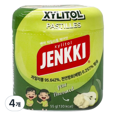 옌끼 자일리톨 페어맛 캔디, 55g, 4개