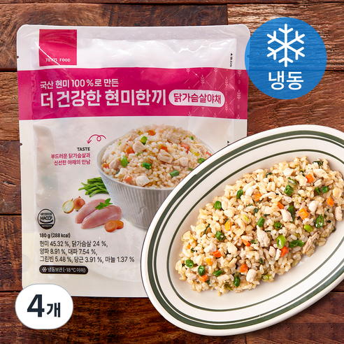 쥬비스다이어트 더 건강한 현미한끼 닭가슴살야채 (냉동), 180g, 4개