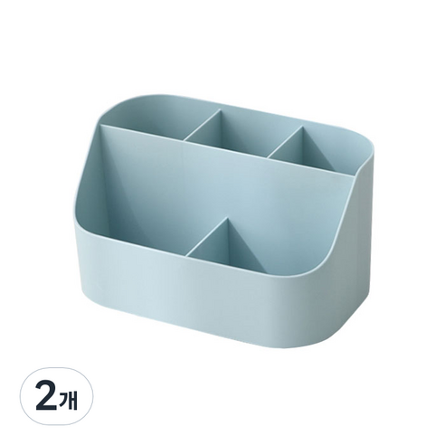 앤티스 바시움 대용량 데스크탑 수납 정리함, 블루, 2개