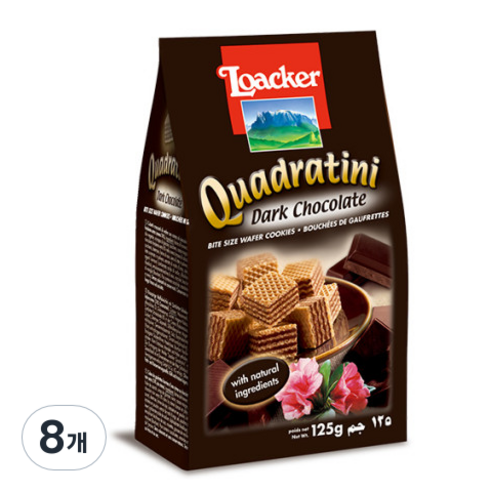 로아커 웨하스 다크초콜릿, 125g, 8개