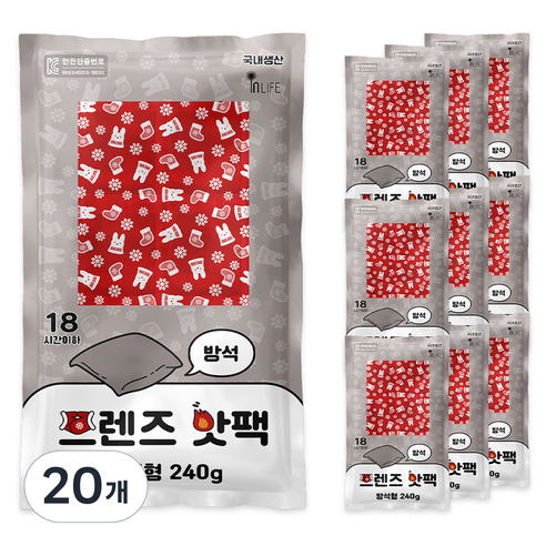 인라이프 프렌즈 방석형 핫팩 240g, 20개