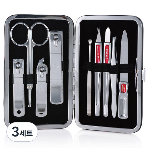 ROYAL 메탈프레임 손톱깎이 9종 세트 RM-486, 3세트, 혼합색상