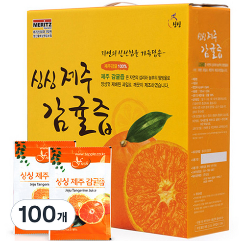싱싱 제주 감귤즙, 100ml, 100개