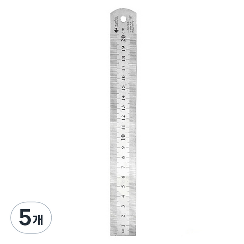 영바영 스테인레스 스틸 반영구 양면 직자 20cm, 실버, 5개