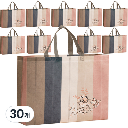 팬시픽스 전통무늬 부직포 쇼핑백 중형(43 x 32 cm), 혼합색상, 30개