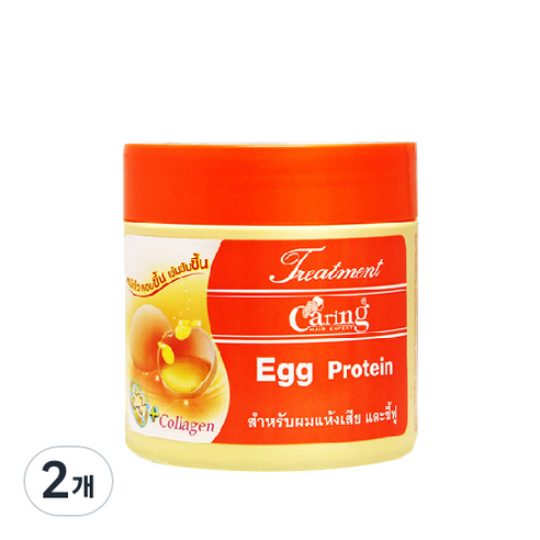 케어링 에그 프로틴 헤어 트리트먼트 여행용, 100ml, 2개
