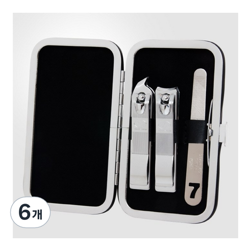 777 손톱깎이 세트 KR-351, 블랙, 6개