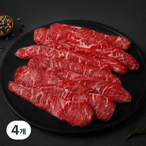 미국산 플랫아이언 구이용 (냉장), 300g, 4개