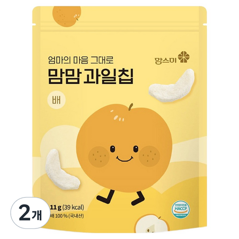 맘스미 맘맘 과일칩 배, 11g, 2개