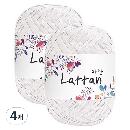 yarna 라탄 라피아실 40g, 1번(반유광), 4개