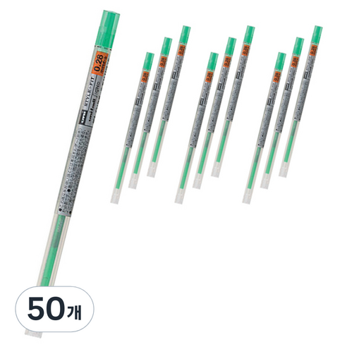 유니 시그노 스타일핏트 젤잉크 리필심 0.28mm UMR-109, 그린, 50개