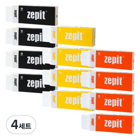 제피트 지우개 소 12p 세트, 혼합색상, 4세트