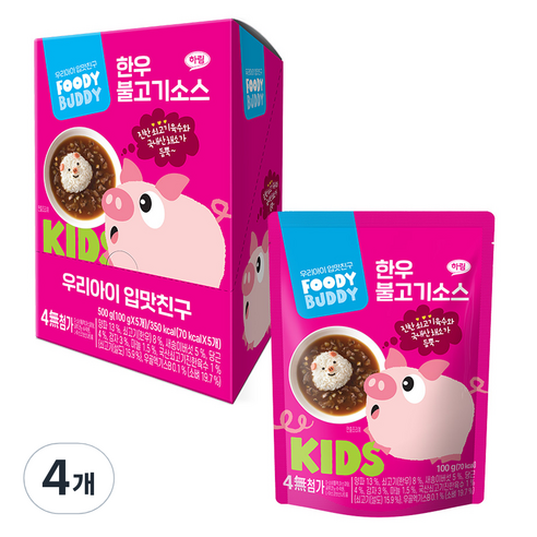 푸디버디 한우 불고기소스 5p, 500g, 4개, 한우 불고기맛