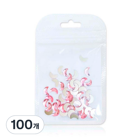 메이브라운 네일스톤 대용량 달 네일파츠 8 x 5.5 mm, 핑크, 100개