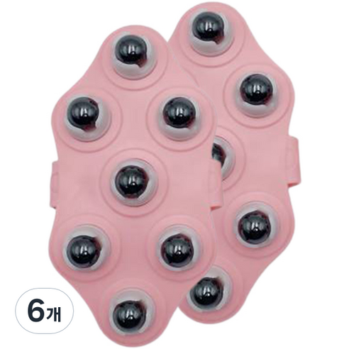 세이브타임 마사지볼 마그네틱 2p, 6개, 핑크