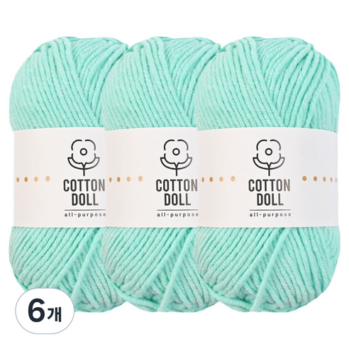 니뜨 코튼돌 뜨개실 50g, 6개, 28파스텔아쿠아