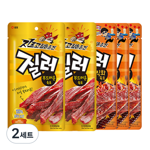 질러 부드러운 육포 30g x 2p + 직화풍 BBQ 30g x 3p, 2세트