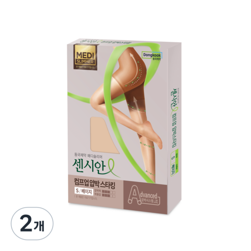 동국제약 센시안 컴프업 압박스타킹 살색, 팬티형, 2개