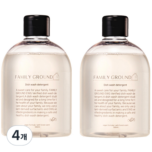 패밀리그라운드 젖병세정제 앤 주방세제 1종 맨손설거지, 4개, 500ml