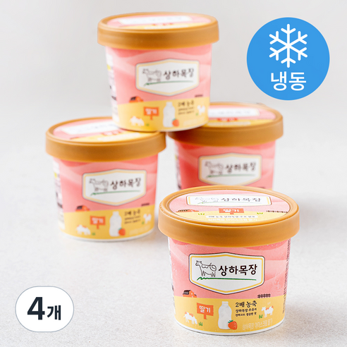 상하목장 아이스크림 딸기 (냉동), 100ml, 4개입, 4개