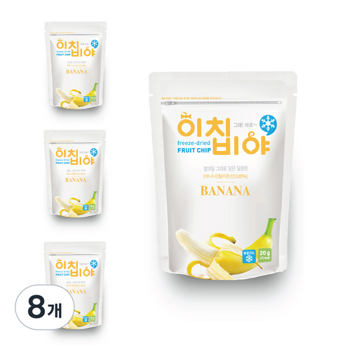 이치비야 동결건조 과일칩, 15g, 8개, 바나나
