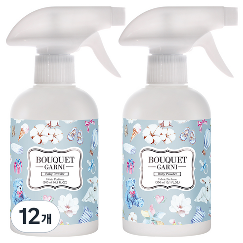 부케가르니 섬유탈취제 베이비파우더, 300ml, 12개