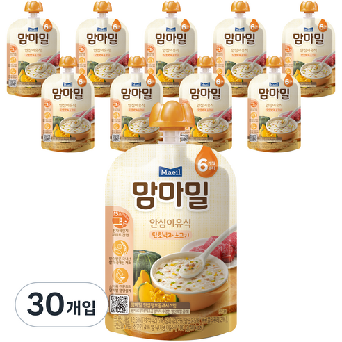 맘마밀 안심이유식 6개월부터, 단호박과 소고기, 100g, 30개