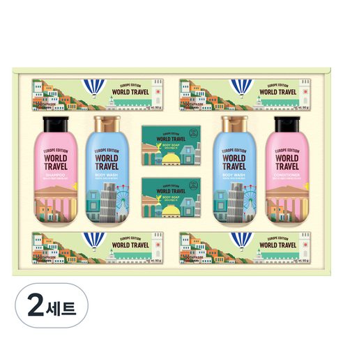 LG생활건강 유럽트레블뉴월드 T호 + 쇼핑백 선물세트, 2세트