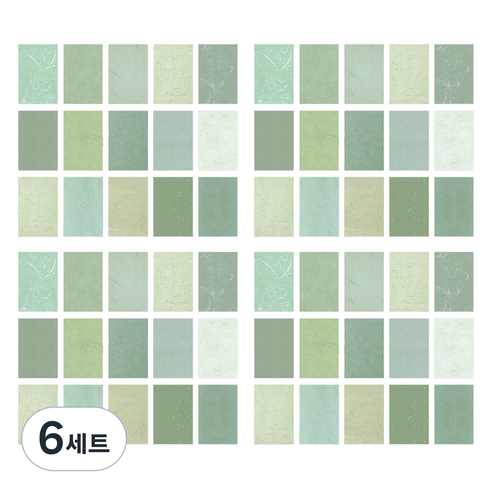 올리브파티 데일리라이프 감성 빈티지 다꾸 배경 메모지 30p 세트, 그린, 그린, 6세트