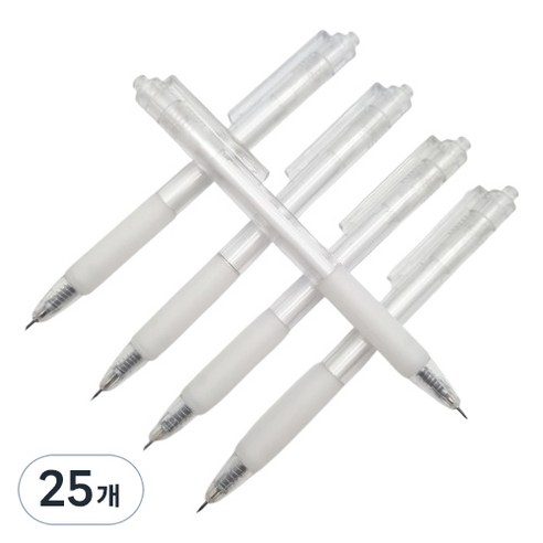 인글로우 볼펜형 다꾸 커팅 펜칼, 흰색, 25개