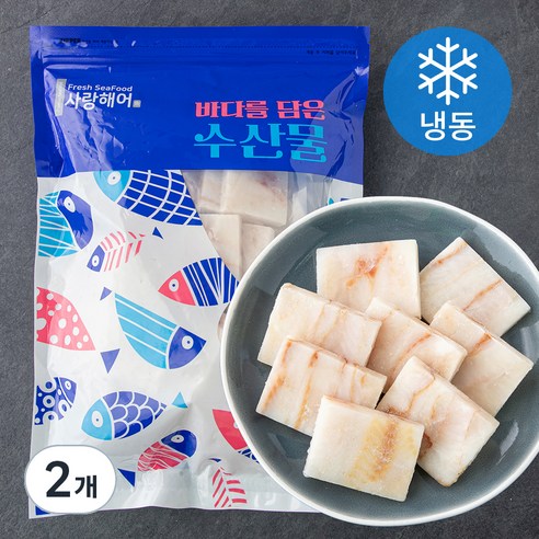 사랑해어 먹기편한 네모동태살 (냉동), 1kg, 2개