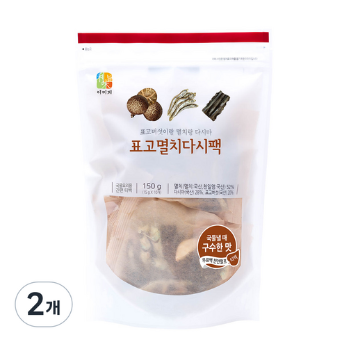 석하 표고멸치 다시팩, 150g, 2개