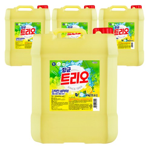 트리오 주방세제, 14kg, 4개