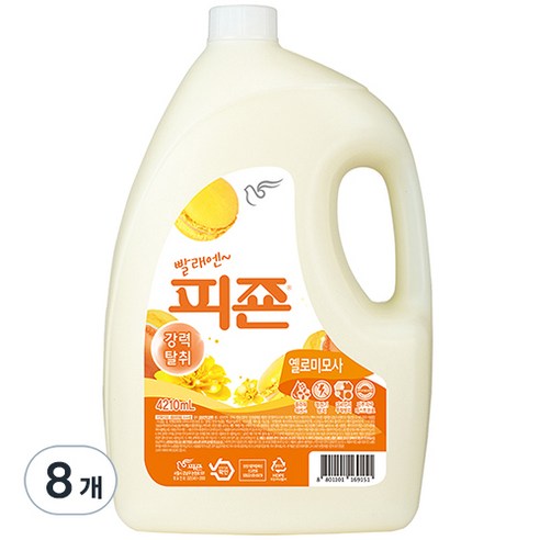 피죤 레귤러 섬유유연제 옐로미모사 본품, 4.21L, 8개