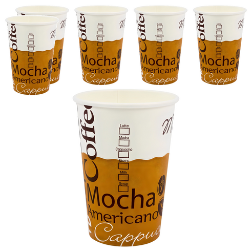 더빈썸 커피콩 테이크아웃 종이컵 380ml, 100개입, 6개