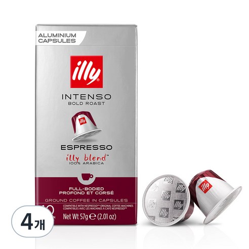 일리 네스프레소 호환 볼드 로스트 에스프레소 그라운드 캡슐커피, 5.7g, 10개입, 4개