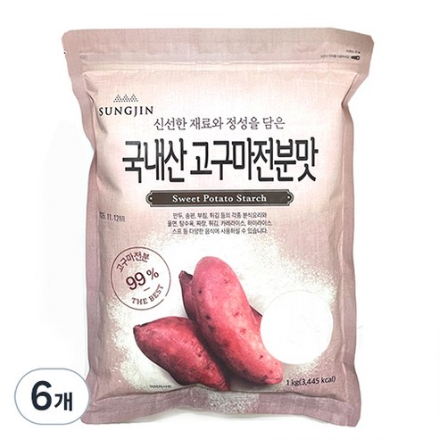 성진 국내산 고구마전분맛, 1kg, 6개