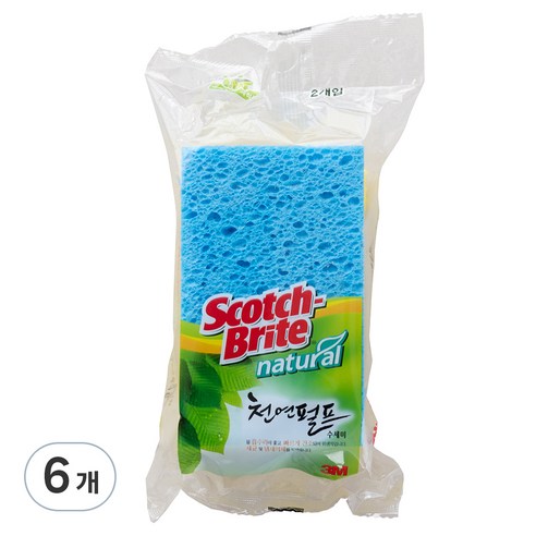 스카치브라이트 셀룰로오스 수세미, 6개, 2개