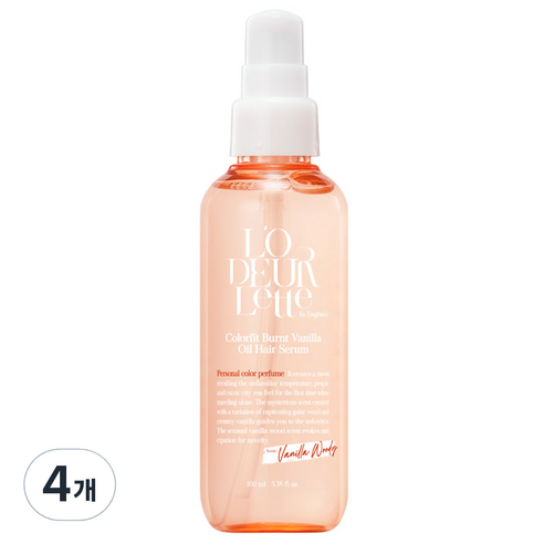 로더렛 인 잉글랜드 컬러핏 번트 바닐라 오일 헤어 세럼, 100ml, 4개