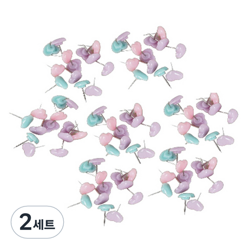문구담 귀여운 하트모양 압정 마카롱, 50개입, 2세트