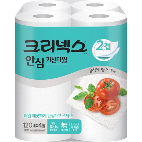 크리넥스 안심 키친타월 120매, 4개