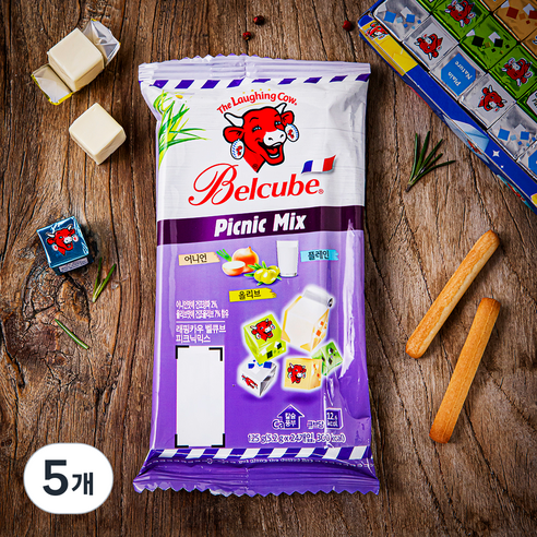 래핑카우 벨큐브 피크닉 믹스, 5.2g, 24개입, 5개