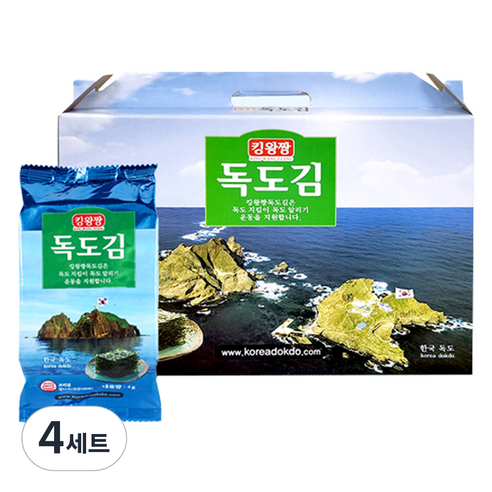 독도김 킹왕짱 도시락김 4g x 20p 선물세트, 4세트, 80g