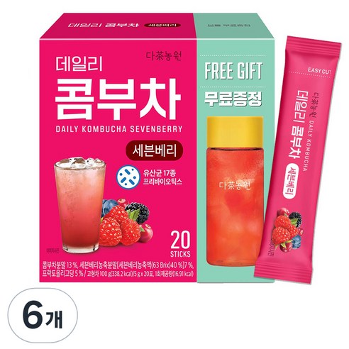 다농원 데일리 콤부차 세븐베리, 5g, 20개입, 6개